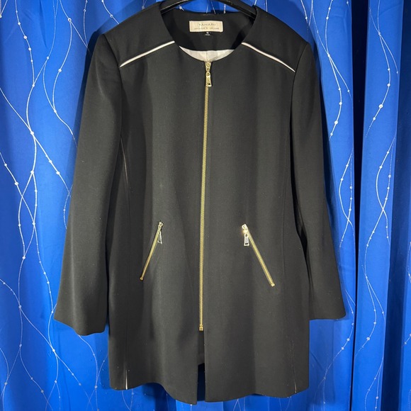 Tahari Arthur S Levine Jackets & Blazers - Tahari Arthur S Levine Black Zip Front Blazer Jacket Women's Size 16